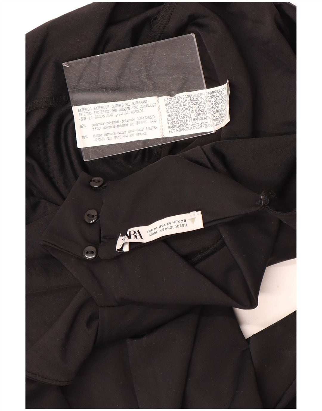 Zara Mujer Halter Mono UK 42 Mediano Poliamida Negro