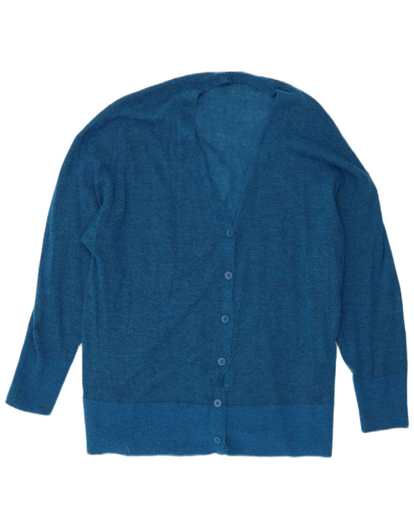 Zara Womens Oversized Cardigan Sweater UK 10 Small Blue Flecked Nylon