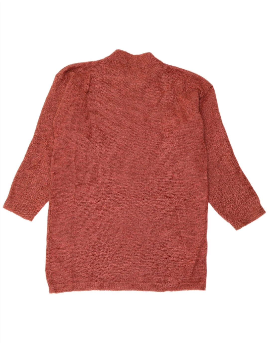 VINTAGE Mujer Gráfico Cuello Tortuga Jersey Suéter Reino Unido 14 Granate Medio