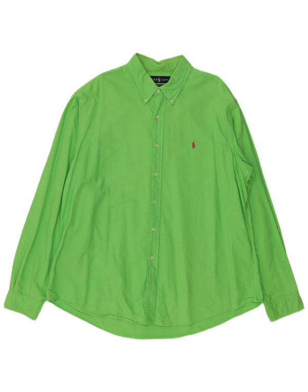 Ralph Lauren Camisa de ajuste personalizado para hombre 2XL Algodón verde