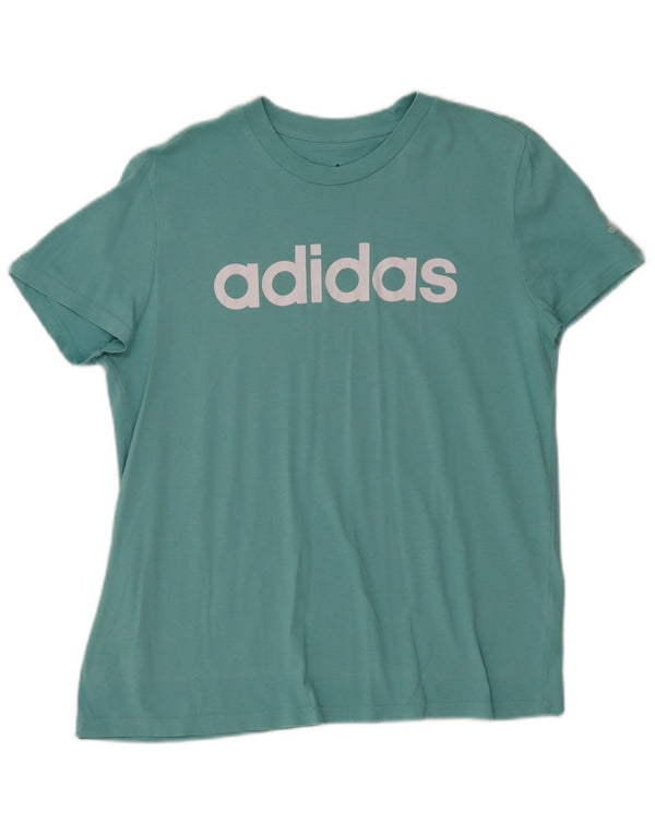 Adidas Camiseta Gráfica Mujer Top UK 20/22 XL Turquesa Algodón