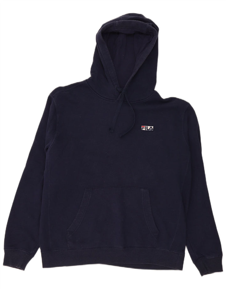 Fila Hombre Sudadera Con Capucha Jumper Grande Azul Marino Algodón