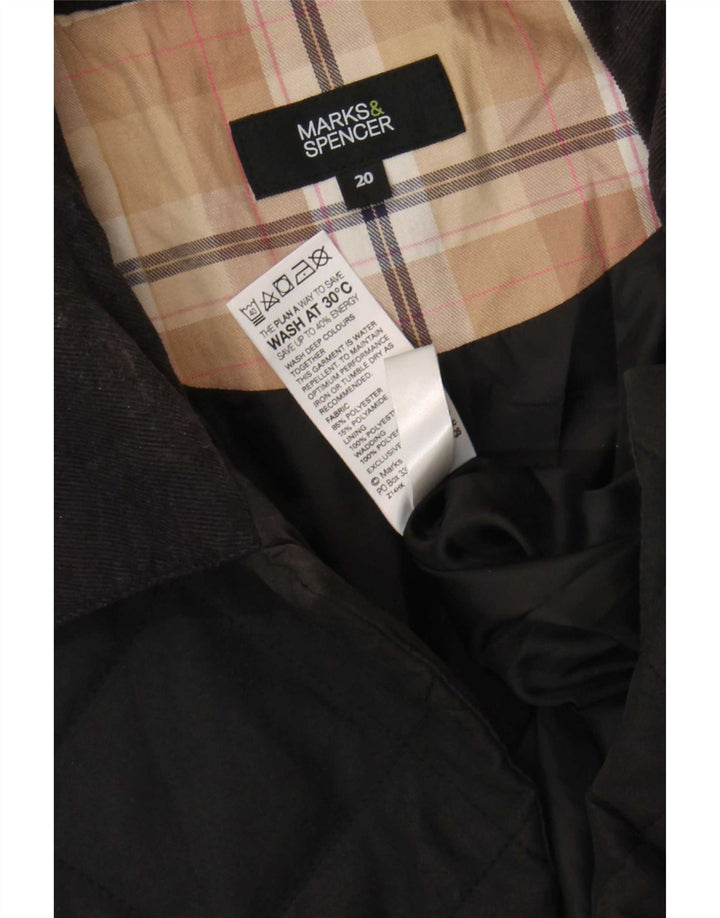 Marks & Spencer Chaqueta acolchada para mujer UK 20 2XL Poliéster negro
