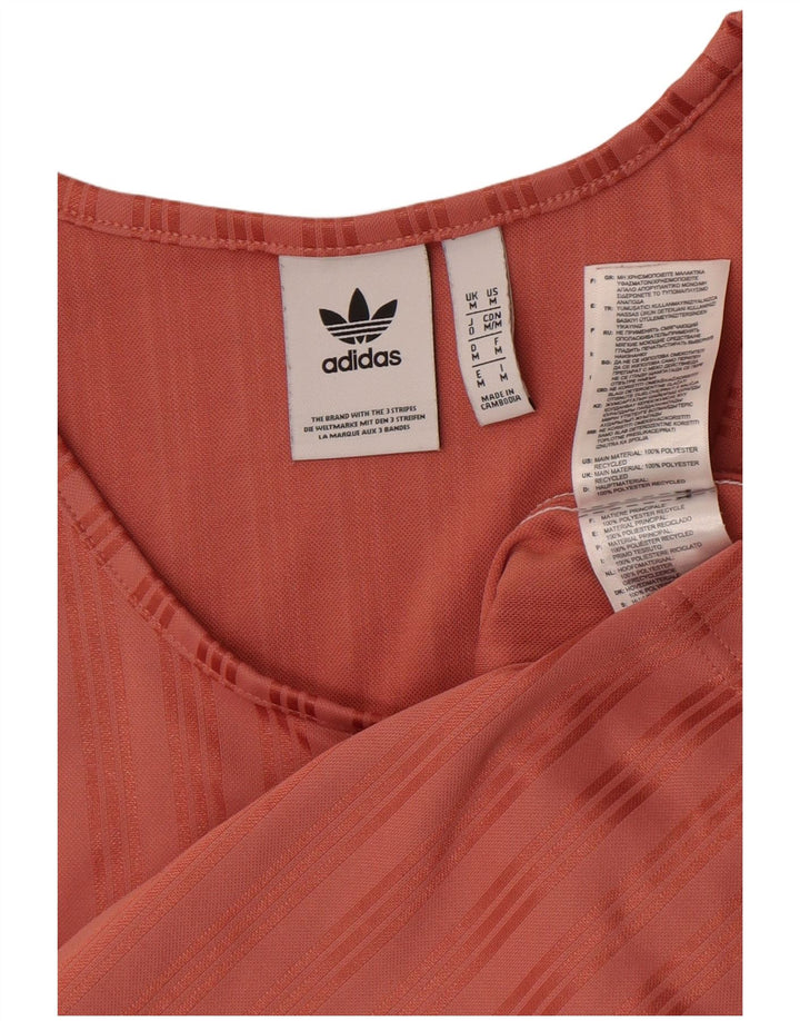 Adidas Hombre Chaleco Top Medio Naranja Rayas Poliéster
