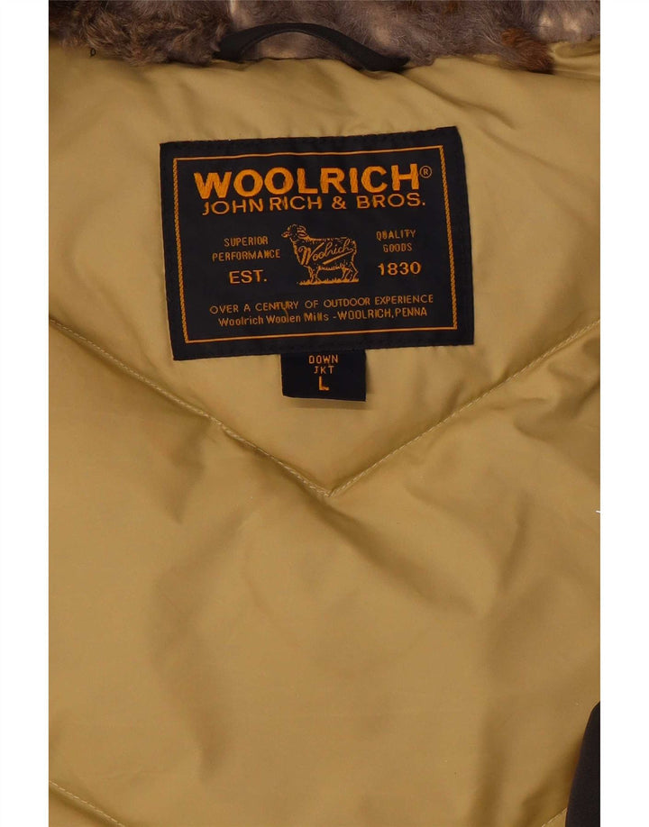 Woolrich Chaqueta acolchada con capucha para mujer UK 46 Large Brown