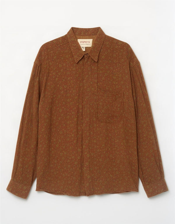 Camisa Tipo' S Hombre XL Marrón Floral