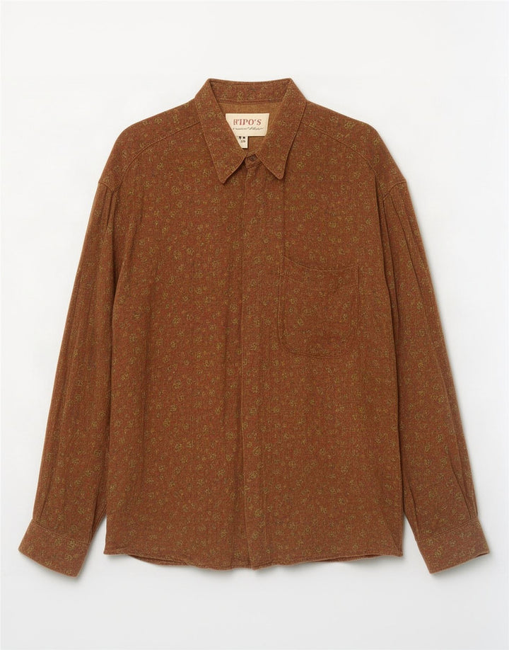 Camisa Tipo' S Hombre XL Marrón Floral