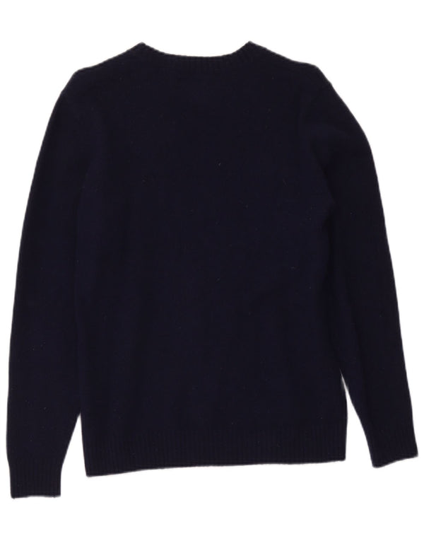 Levi's Suéter tipo jersey con cuello barco para mujer UK 10 Small Lana azul marino