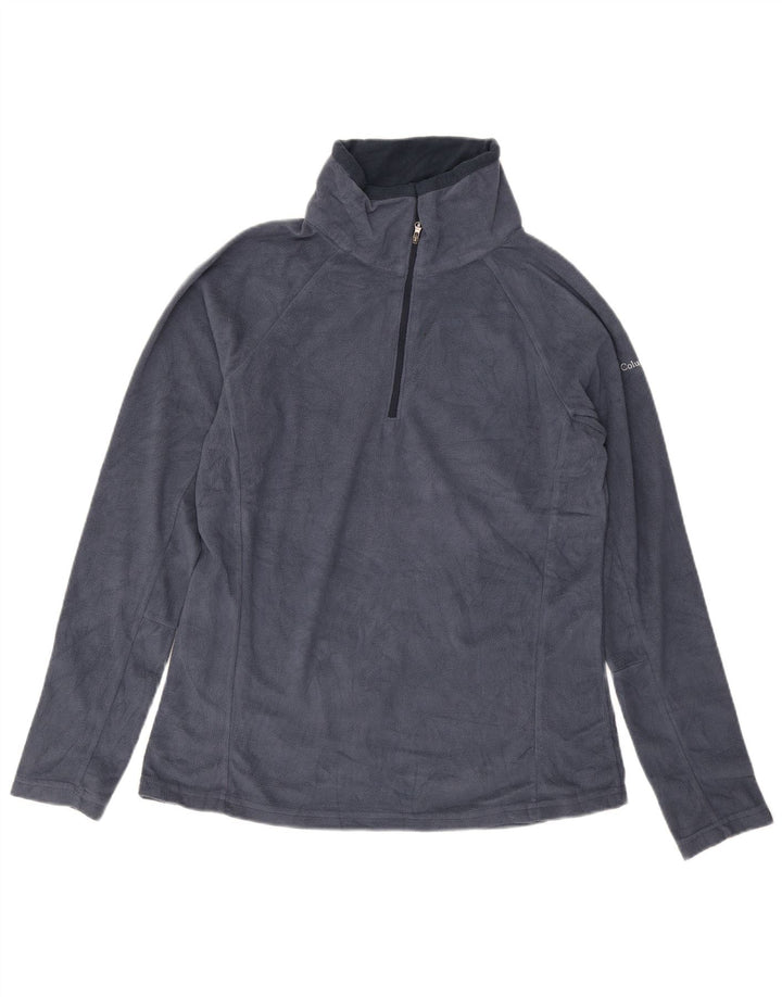 Columbia - Jersey de forro polar con cremallera para hombre, talla grande, poliéster azul marino