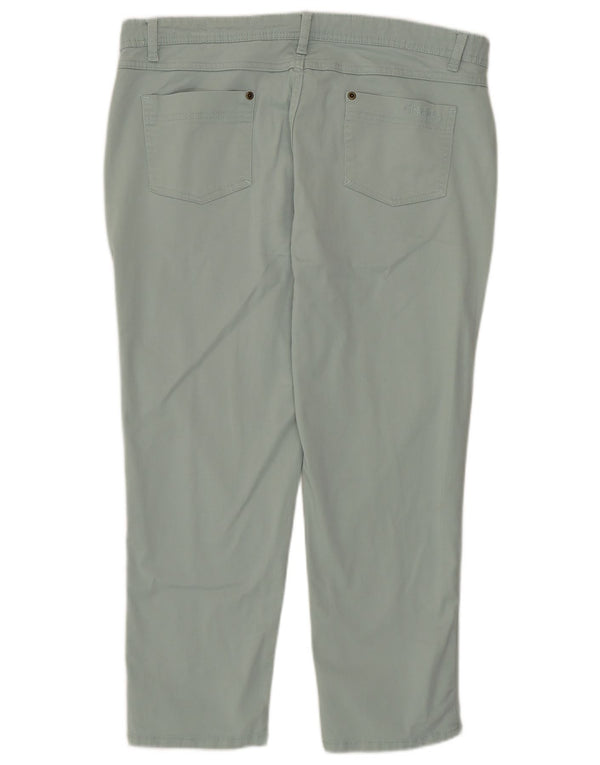 Weird Fish Pantalones capri ajustados para mujer UK 40 Large W36 L23 Algodón verde