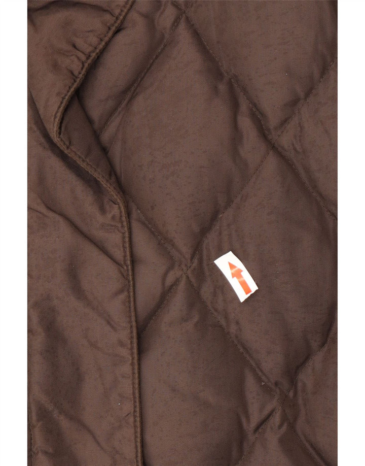 Armani Jeans Chaqueta acolchada acolchada para mujer UK 44 Grande Poliamida marrón