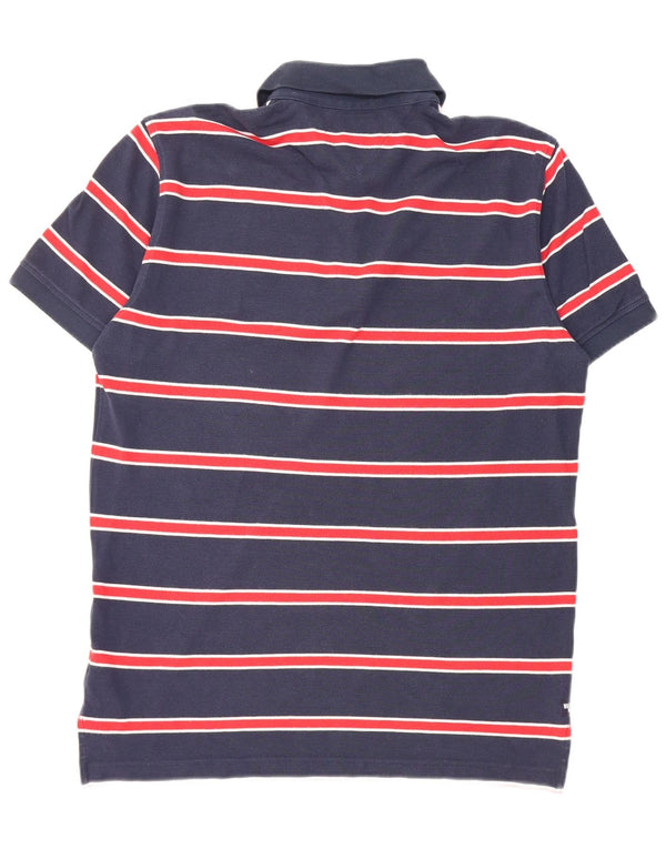 Tommy Hilfiger Polo De Manga Corta Para Hombre Rayas Azul Marino Medio