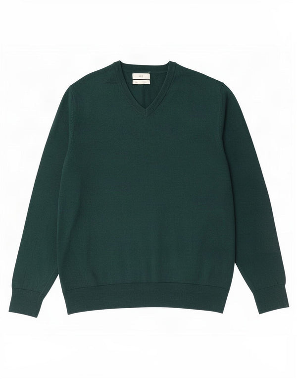 Marks & Spencer Jersey con Cuello en V para Hombre XL Algodón Verde
