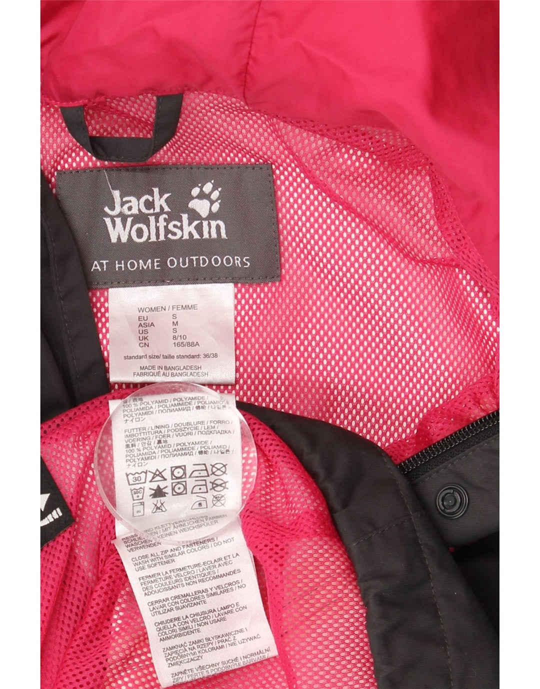 Jack Wolfskin Chaqueta impermeable con capucha para mujer UK 8/10 Small Grey Polyamide