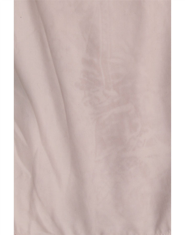 Marks & Spencer Blusa tipo camisa con volantes en la parte delantera para mujer UK 46 Large Pink Lyocell