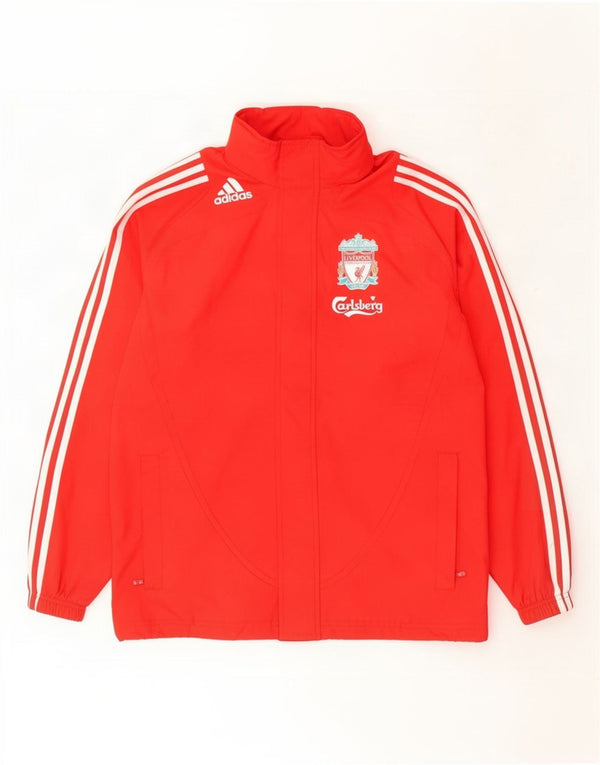 Adidas - Chaqueta de chándal con capucha para niños Liverpool Graphic, 13-14 años, color rojo