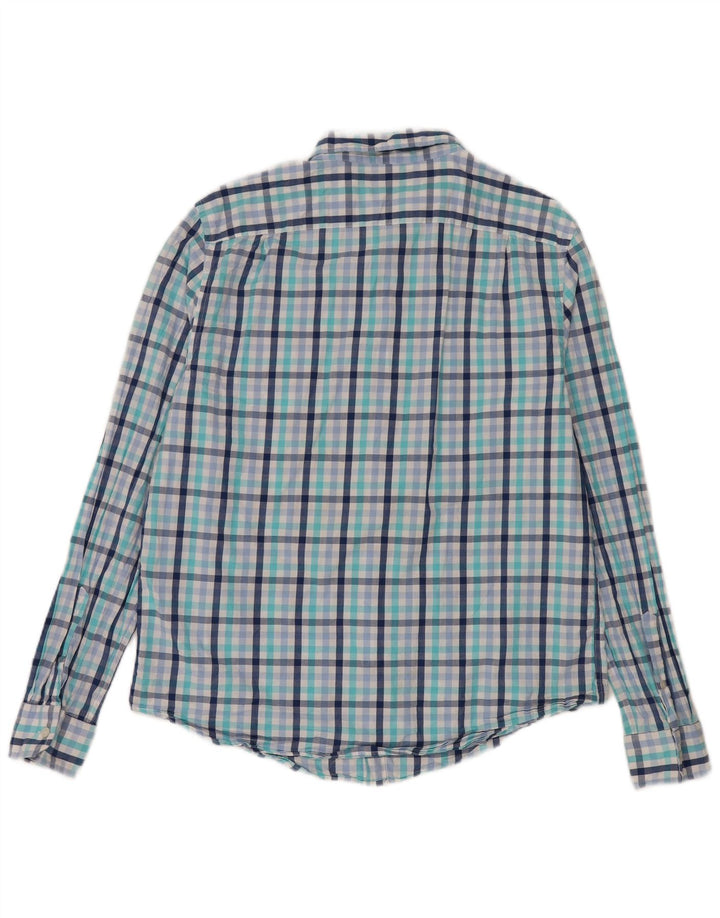 Nautica Camisa de corte clásico para hombre de algodón a cuadros azules grandes