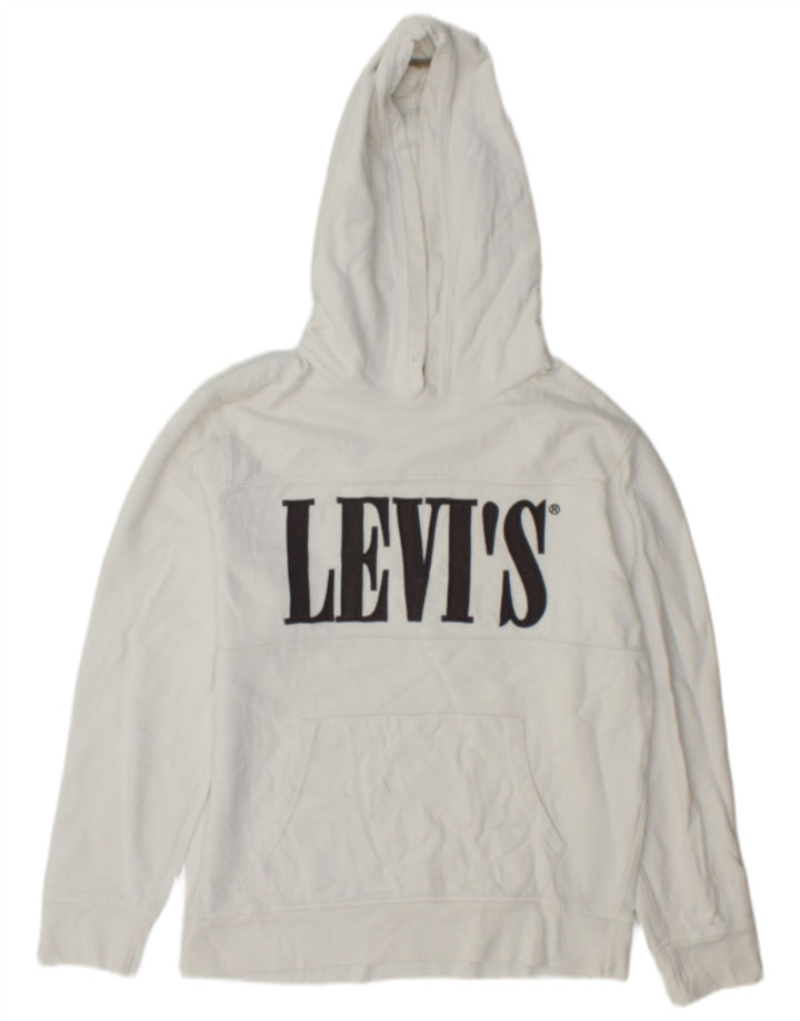 Levi's Hombre Sudadera Con Capucha Gráfica Jersey Pequeño De Algodón Blanco