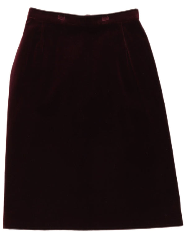 St Michael Falda Acampanada de Terciopelo para Mujer UK 44 Mediana W28 Algodón Borgoña