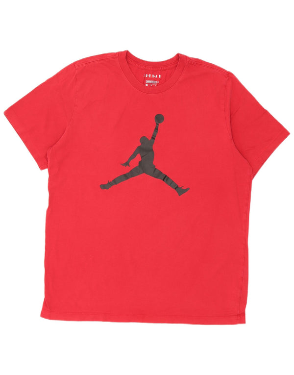 Jordan - Camiseta gráfica de ajuste estándar para hombre, talla grande, algodón rojo