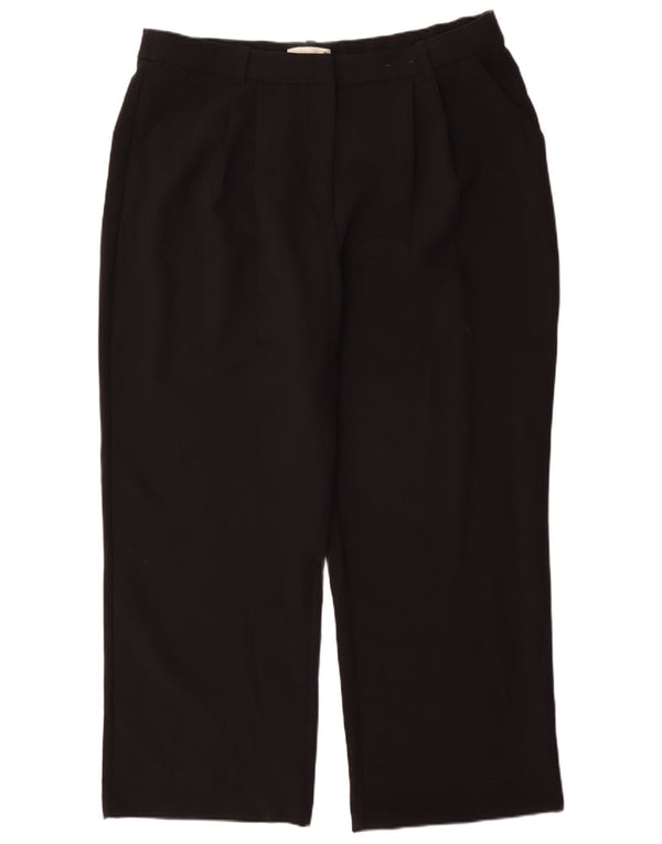 Abercrombie & Fitch Pantalones chinos de cintura alta para mujer UK 18 XL W34 L30 Negro