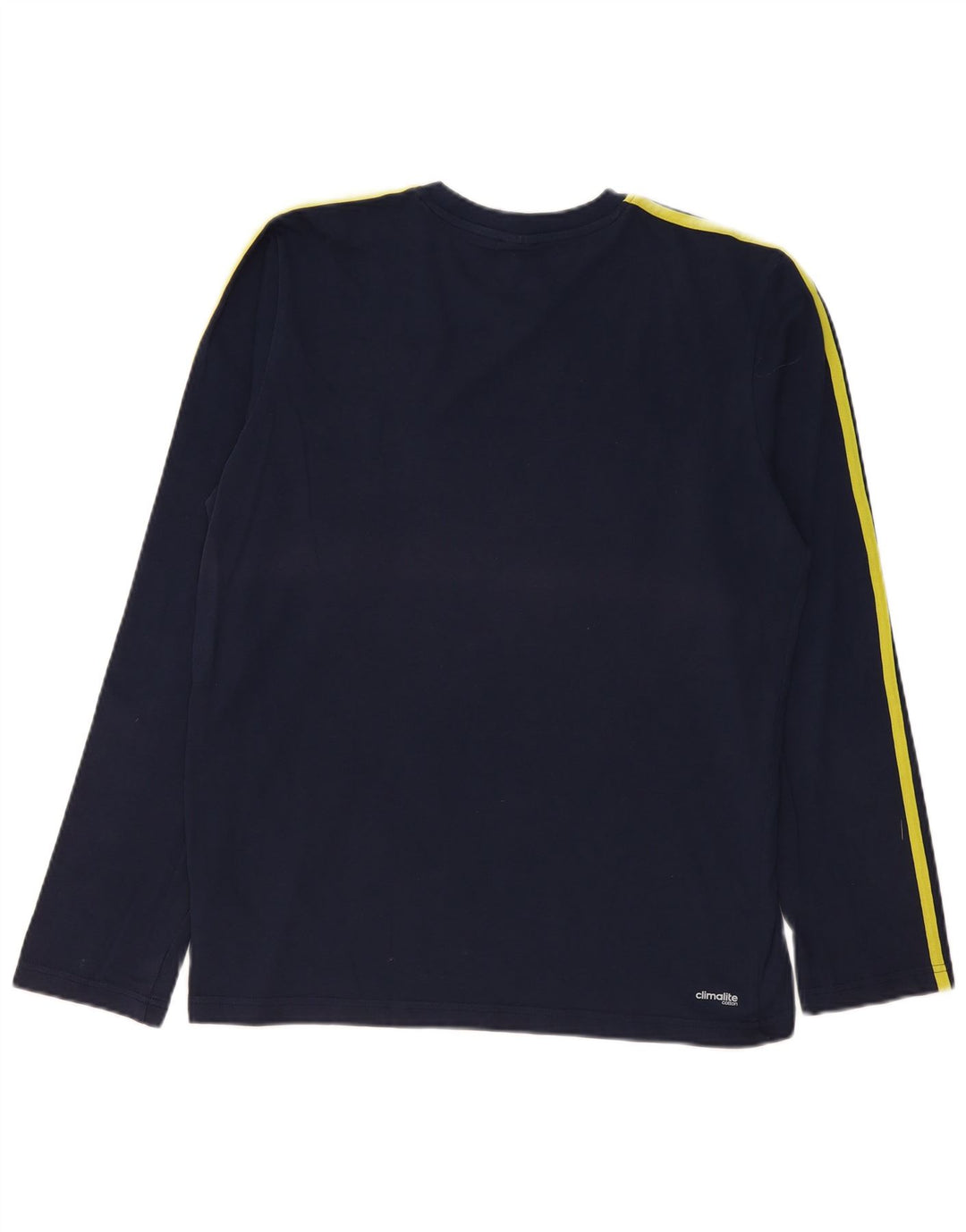 Adidas Mens Climalite Graphic Top Manga Larga Medio Azul Marino Algodón