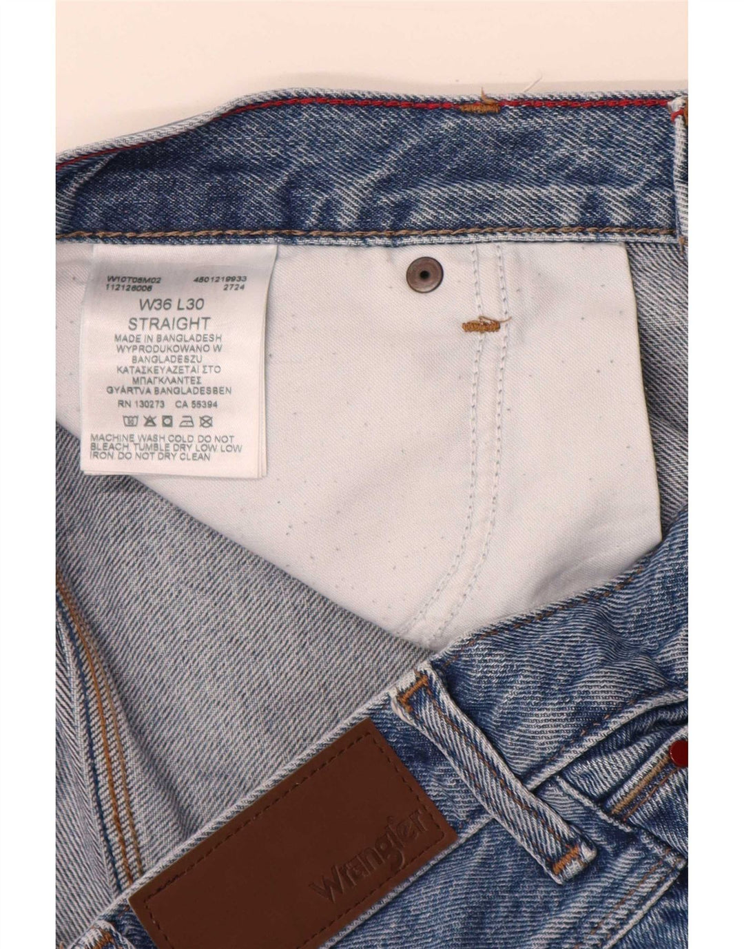 Vaqueros Wrangler Hombre Rectos W36 L30 Algodón Azul