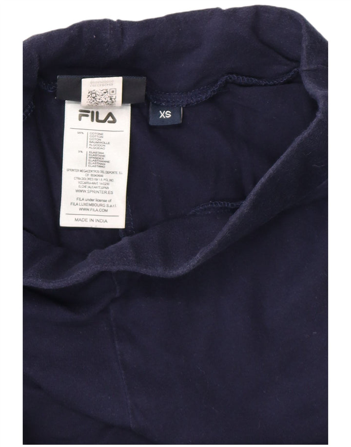 FILA Leggings capri gráficos para mujer UK 4 XS Algodón azul marino