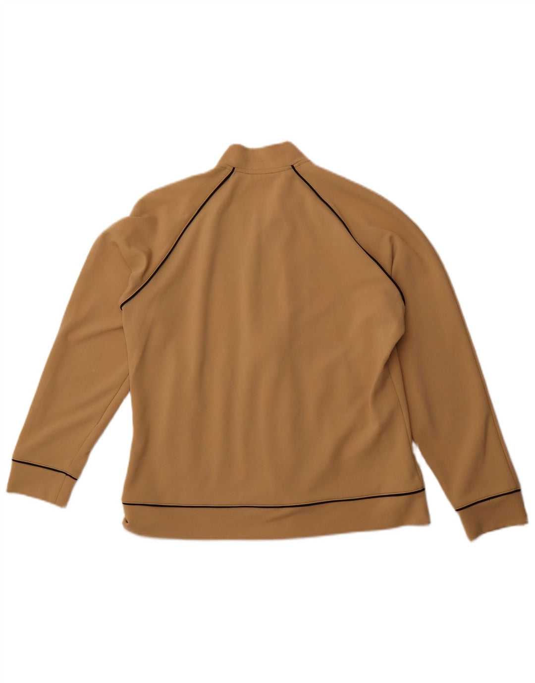 ASICS Womens Tracksuit Top Jacket UK 16 Large Brown Polyamide