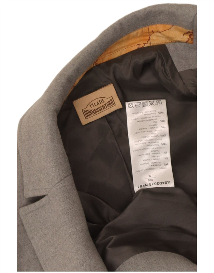 ALVIERO MARTINI Chaqueta blazer acolchada para mujer IT 38 XS Gris Colorblock