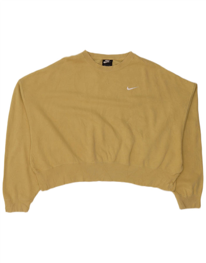 NIKE - Sudadera corta extragrande para mujer, talla 40, algodón caqui mediano