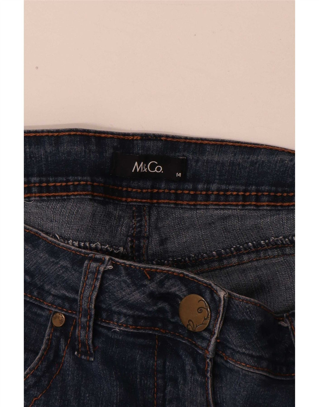 M&Co Vaqueros Bootcut para Mujer UK 14 Large W32 L30 Algodón Azul