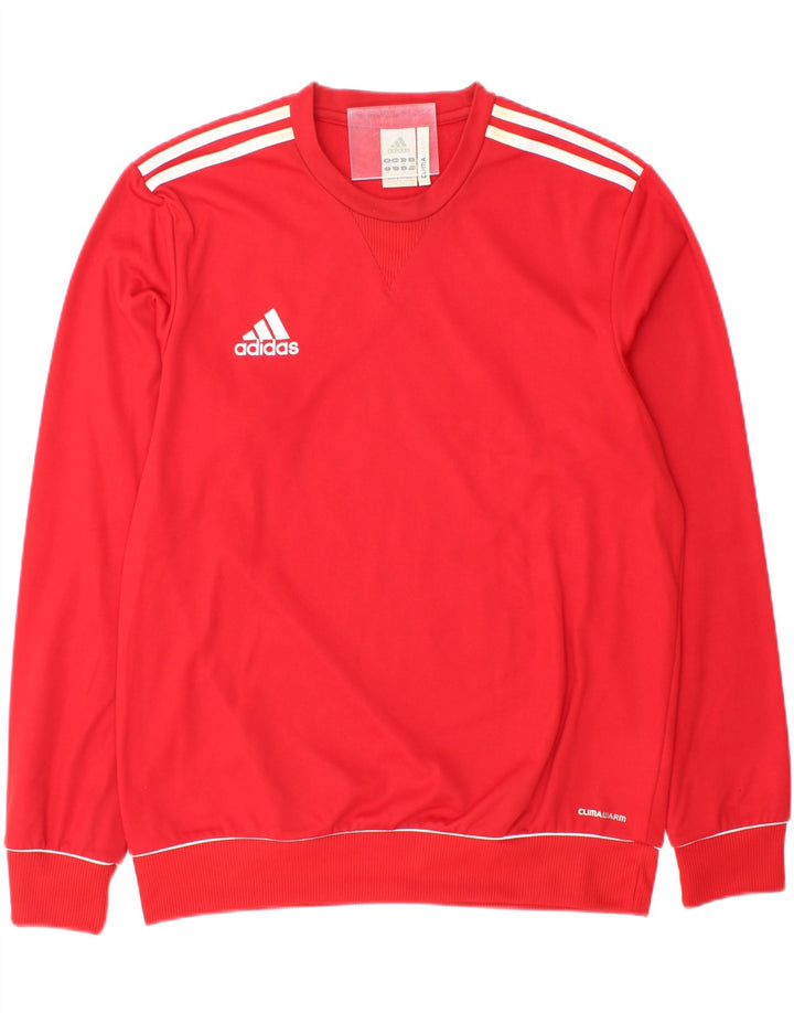 ADIDAS Mens Climawarm Sweatshirt Jumper UK 42/44 Large Red Polyester Vintage Adidas and Second-Hand Adidas from Messina Hembry 