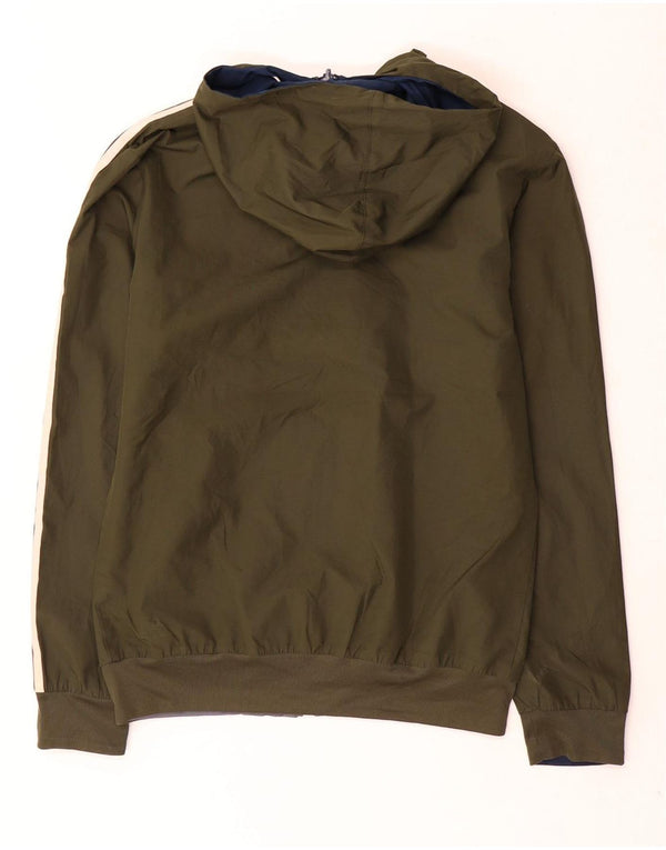 Adidas Hombre Chaqueta De Chándal Reversible Con Capucha XS Caqui Colorblock