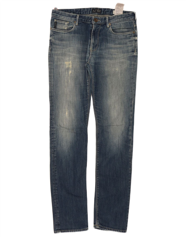 Jeans Armani Mujer Ajustados Desgastados Slim W32 L32 Algodón Azul