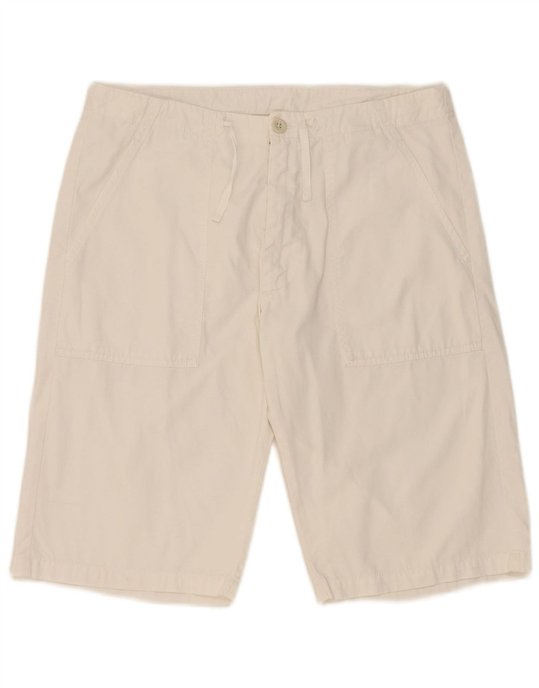 Belfe Pantalones cortos chinos para hombre W30 Algodón blanco mediano