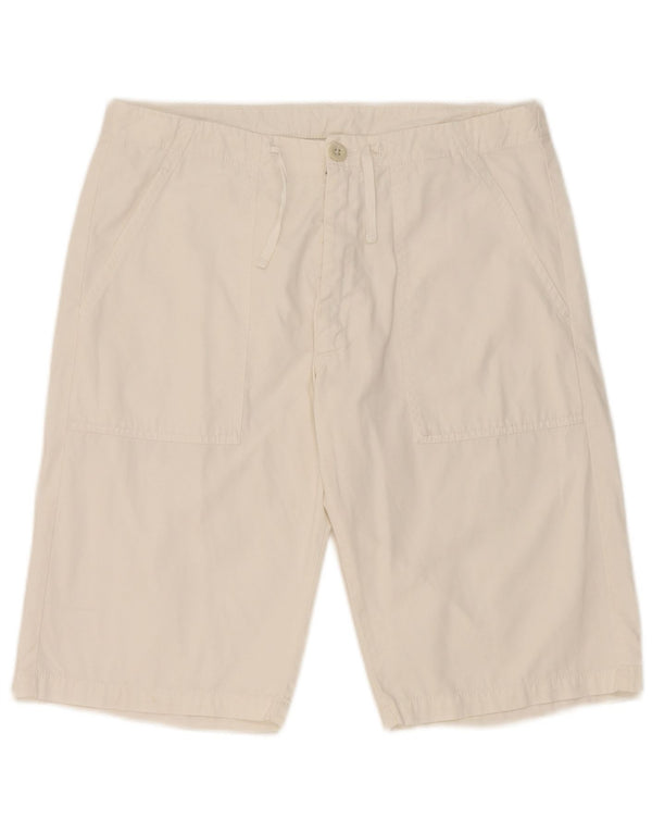 Belfe Pantalones cortos chinos para hombre W30 Algodón blanco mediano