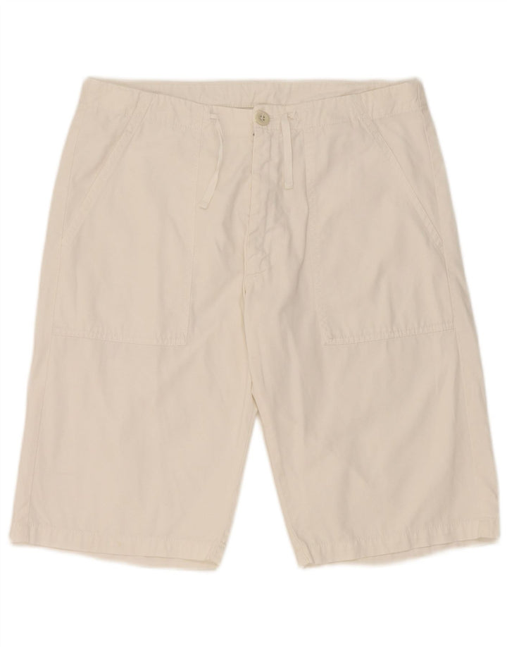 Belfe Pantalones cortos chinos para hombre W30 Algodón blanco mediano