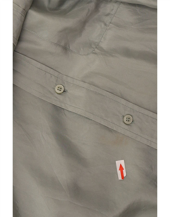 Camisa vintage para hombre de seda verde grande
