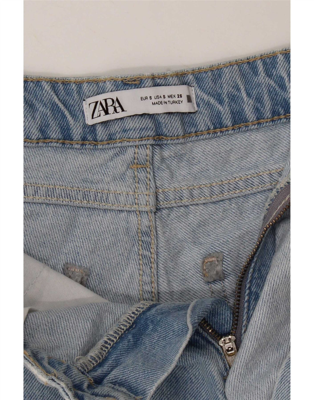 Zara Mujer Shorts Vaqueros Pequeños W26 Azul