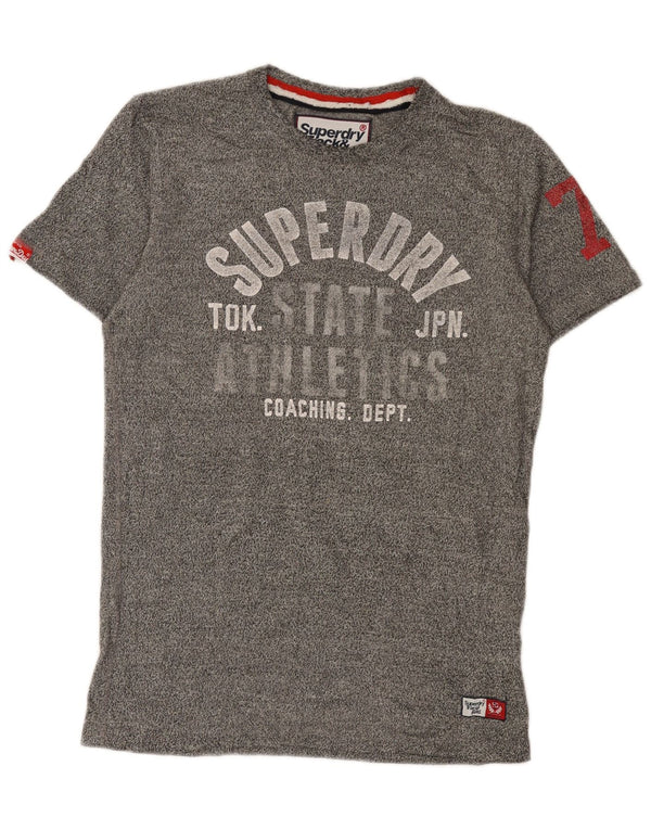 Superdry Camiseta gráfica para hombre Top deportivo de algodón moteado en gris pequeño