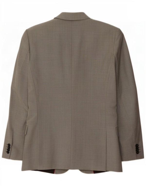 Hugo Boss Chaqueta tipo blazer de 2 botones para hombre EU 46 Small Grey Wool