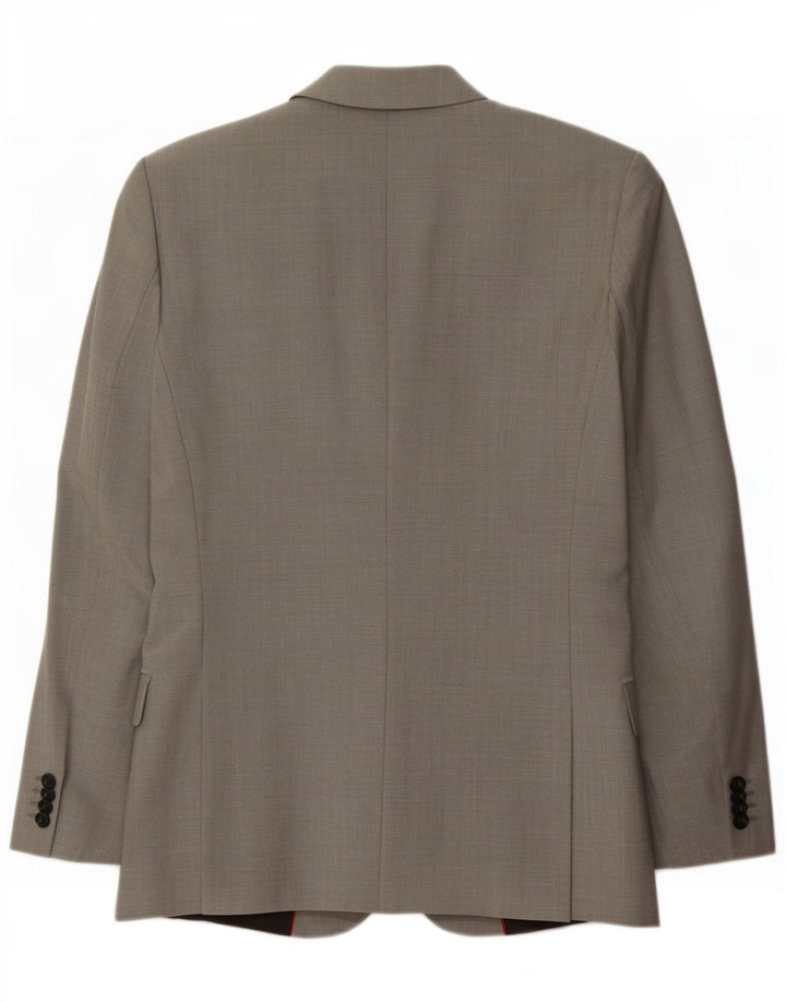 Hugo Boss Chaqueta tipo blazer de 2 botones para hombre EU 46 Small Grey Wool