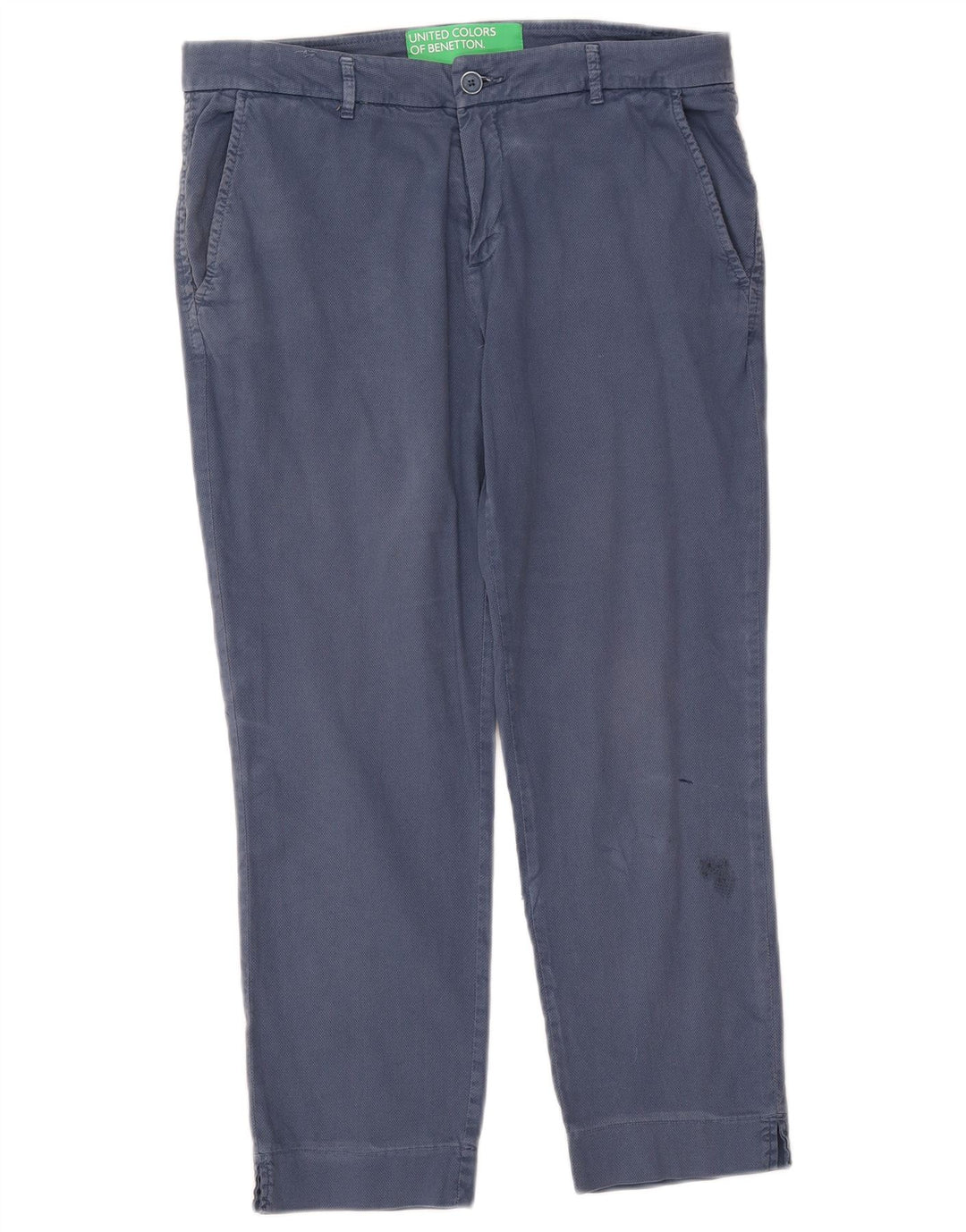 Benetton Mujer Pantalones Cortos Rectos W33 L25 Azul