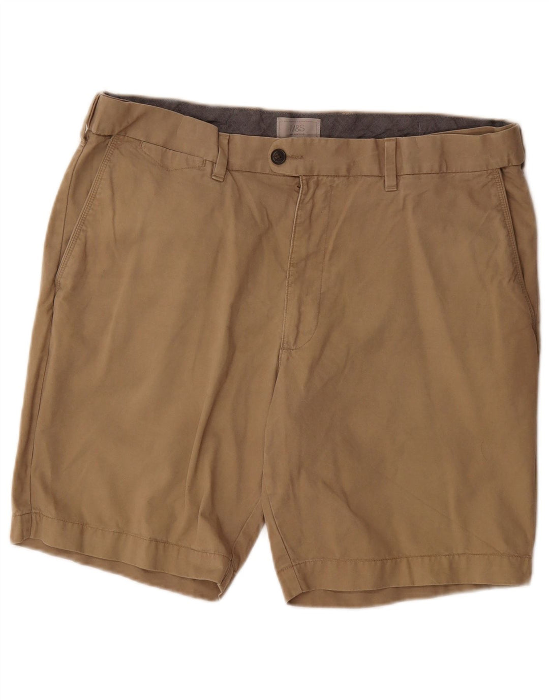 MARKS & SPENCER Pantalones cortos chinos para hombre W38 XL Algodón beige