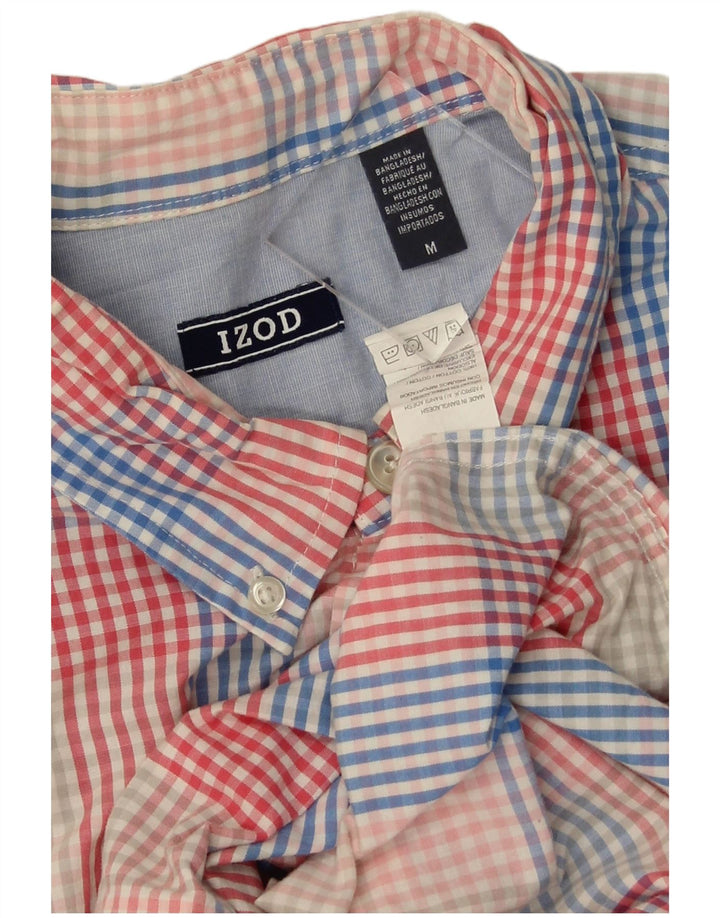 Izod Camisa De Manga Corta De Algodón Mediana A Cuadros Multicolor Hombre