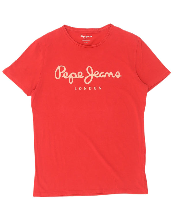 PEPE Jeans - Camiseta gráfica ajustada para hombre, talla grande, color rojo