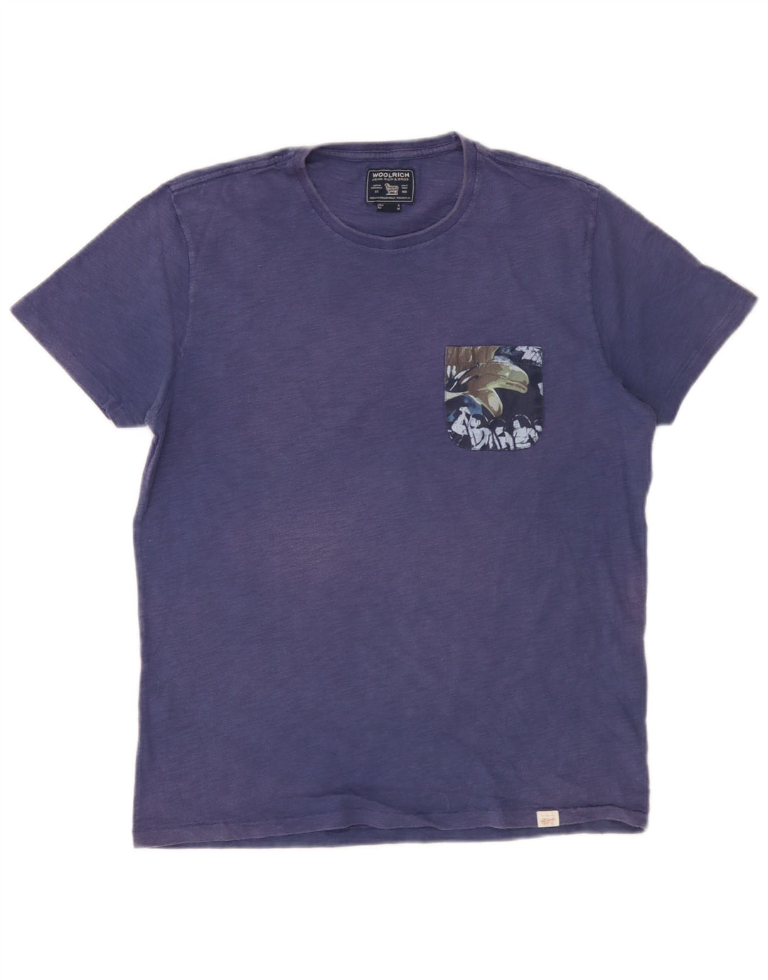 Woolrich Camiseta De Hombre Top Azul Medio Algodón