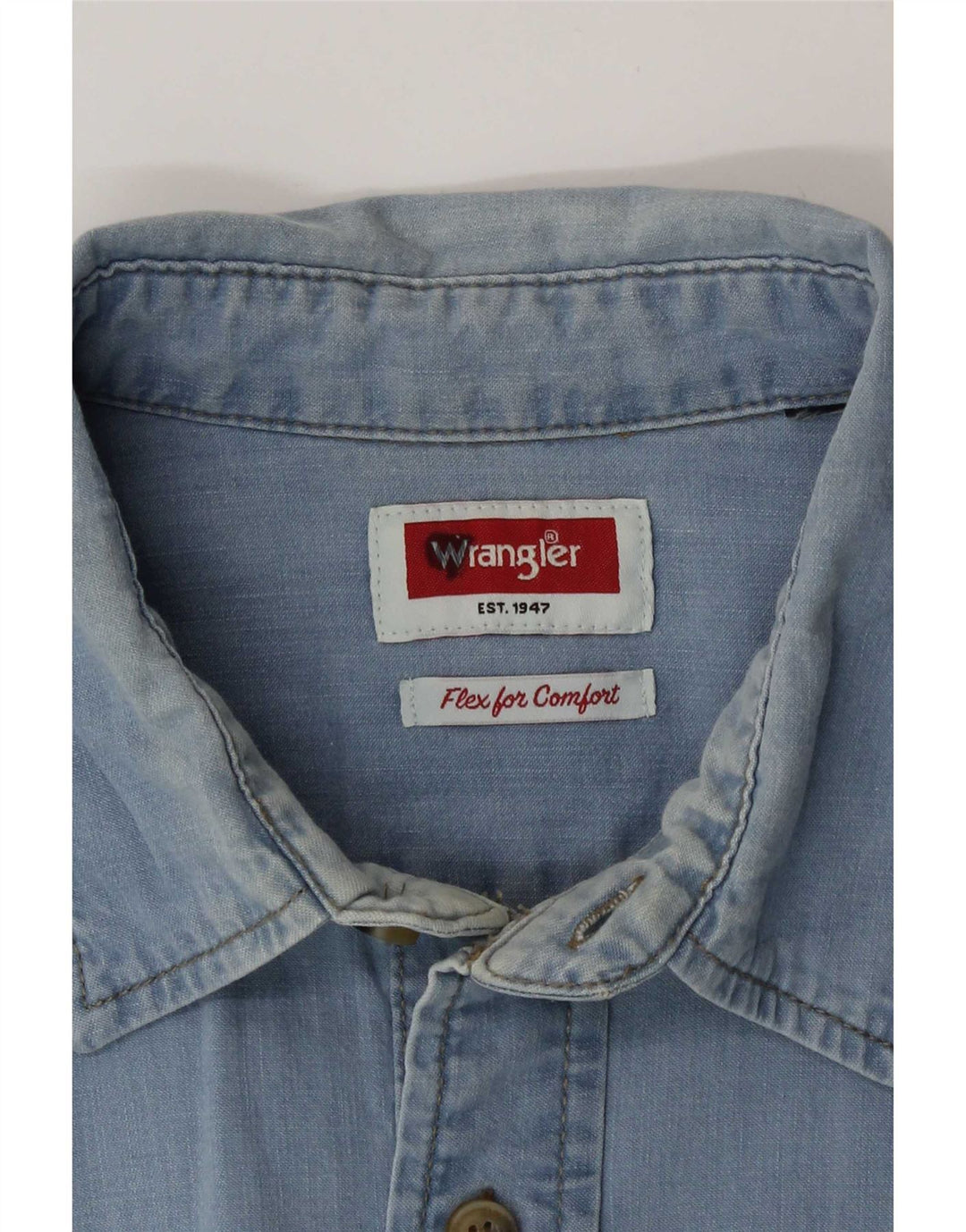 Wrangler Camisa Vaquera Para Hombre Azul Grande