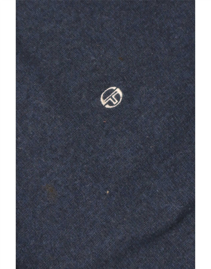 Sergio Tacchini - Jersey de cuello vuelto para hombre, talla grande, lana azul marino